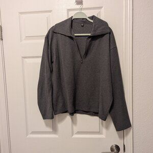 Uniqlo Brushed Jersey Half Zip Pullover Shirt